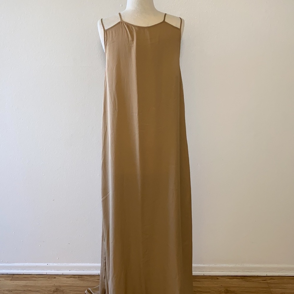 Tomas Maier Neutral Beige Maxi Boho Silk Dress 8